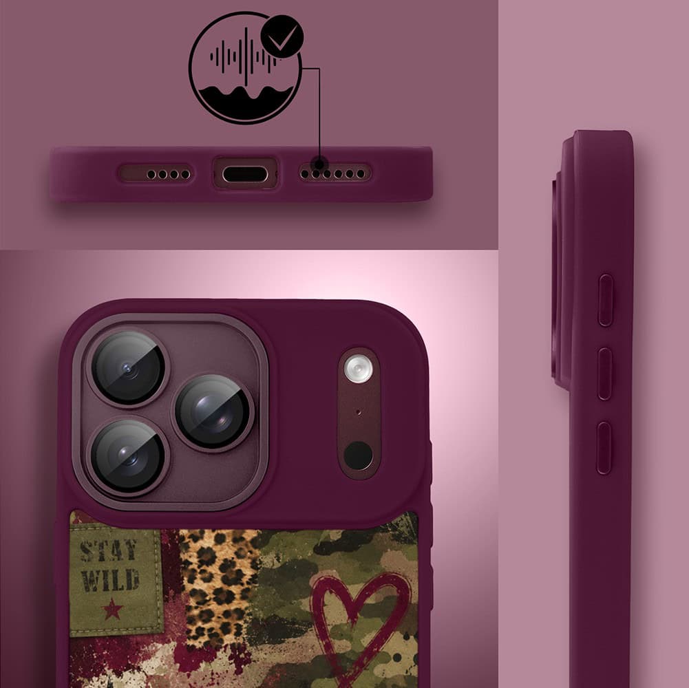 etui do iphone 18 pro color flush z magsafe, z osłoną aparatu, rebel soul, burgundowe