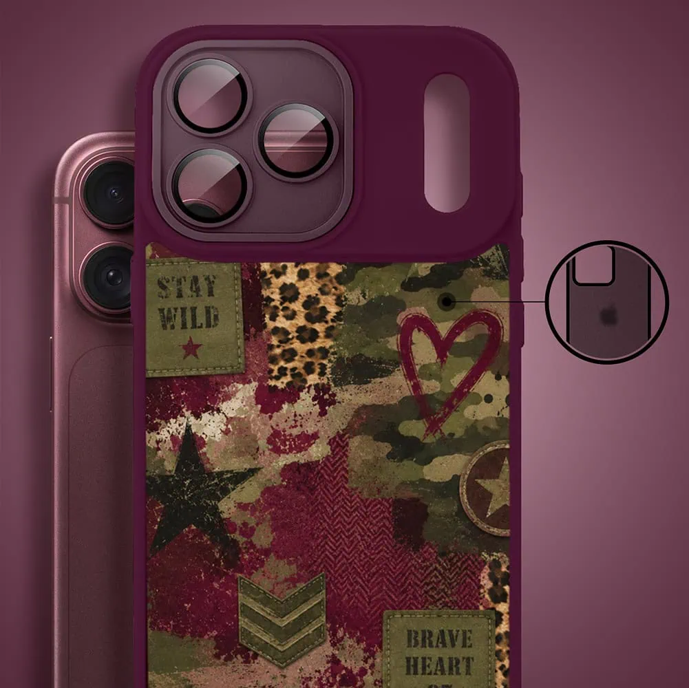 etui do iphone 18 pro color flush z magsafe, z osłoną aparatu, rebel soul, burgundowe