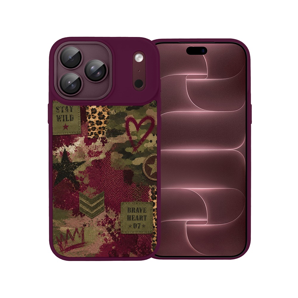 etui do iphone 18 pro color flush z magsafe, z osłoną aparatu, rebel soul, burgundowe