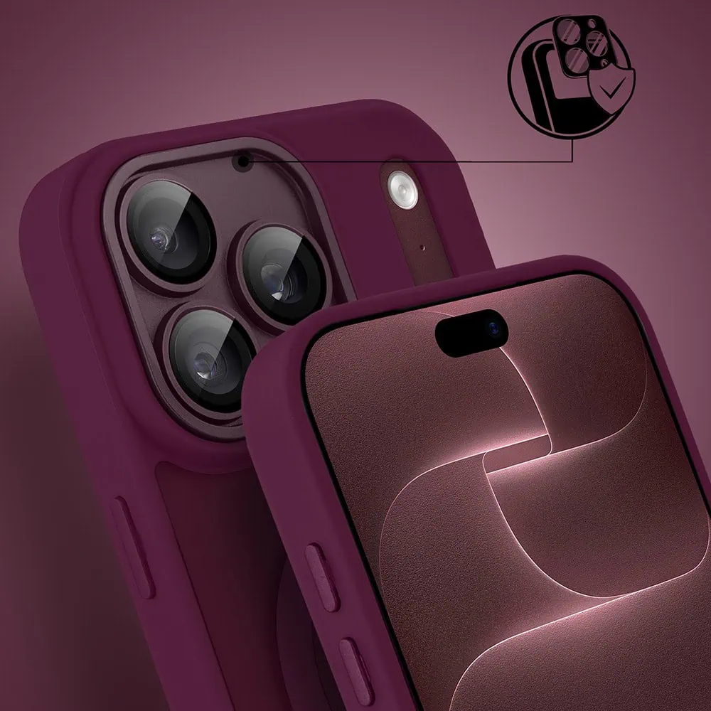 etui do iphone 18 pro, color flush z magsafe, z osłoną aparatu, wiśniowe, burgundowe