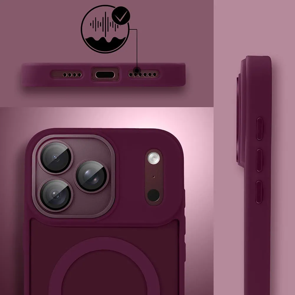 etui do iphone 18 pro, color flush z magsafe, z osłoną aparatu, wiśniowe, burgundowe