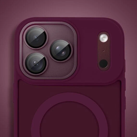 etui do iphone 18 pro, color flush z magsafe, z osłoną aparatu, wiśniowe, burgundowe