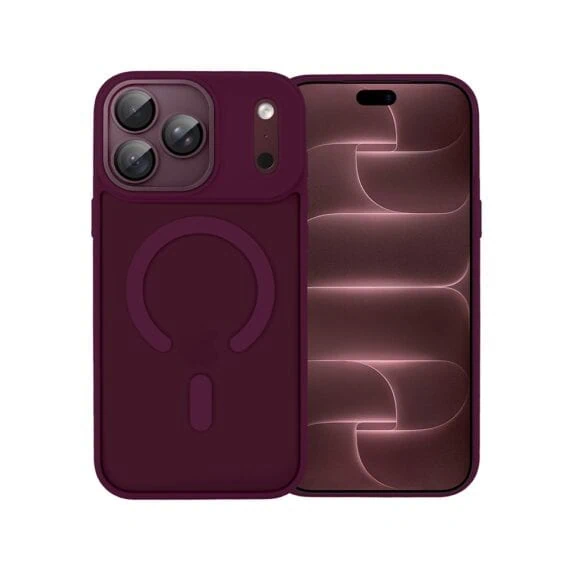 etui do iphone 18 pro, color flush z magsafe, z osłoną aparatu, wiśniowe, burgundowe