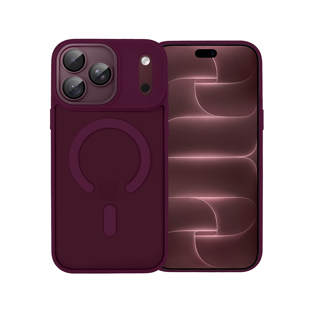 etui do iphone 18 pro, color flush z magsafe, z osłoną aparatu, wiśniowe, burgundowe