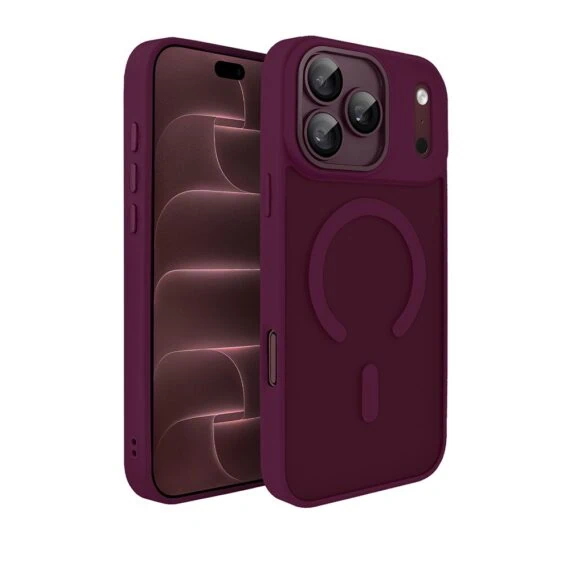 etui do iphone 18 pro, color flush z magsafe, z osłoną aparatu, wiśniowe, burgundowe