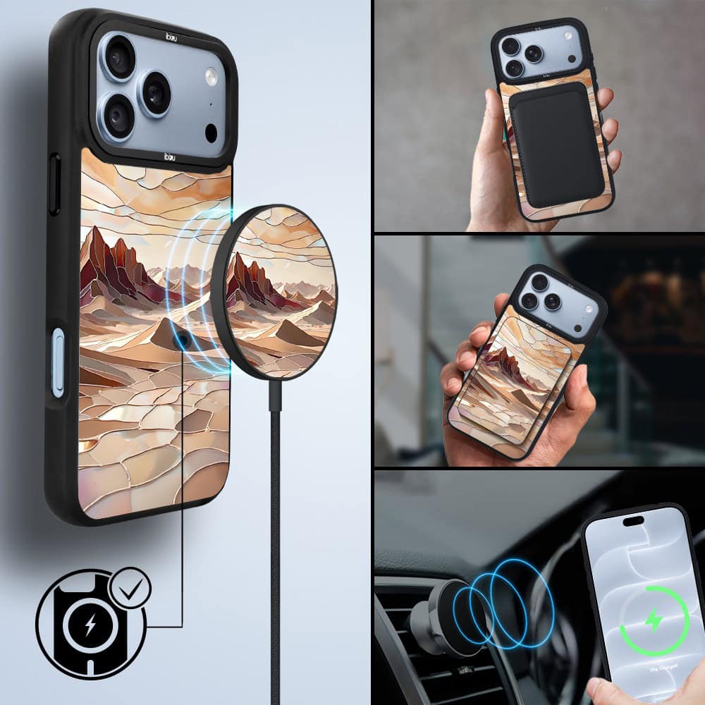 etui do iphone 18 pro ibizu dropguard matt z magsafe, barwy szkła, pustynny spokój