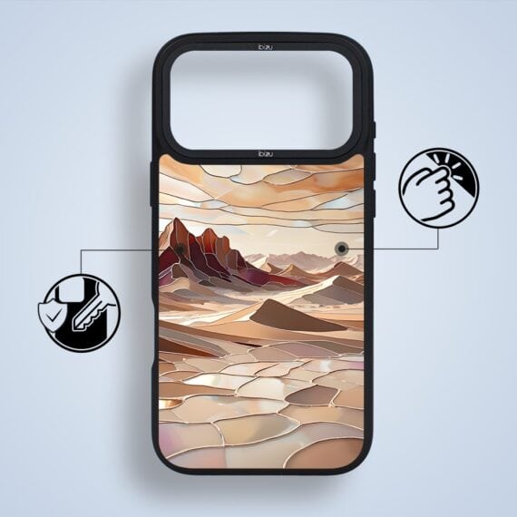 etui do iphone 18 pro ibizu dropguard matt z magsafe, barwy szkła, pustynny spokój