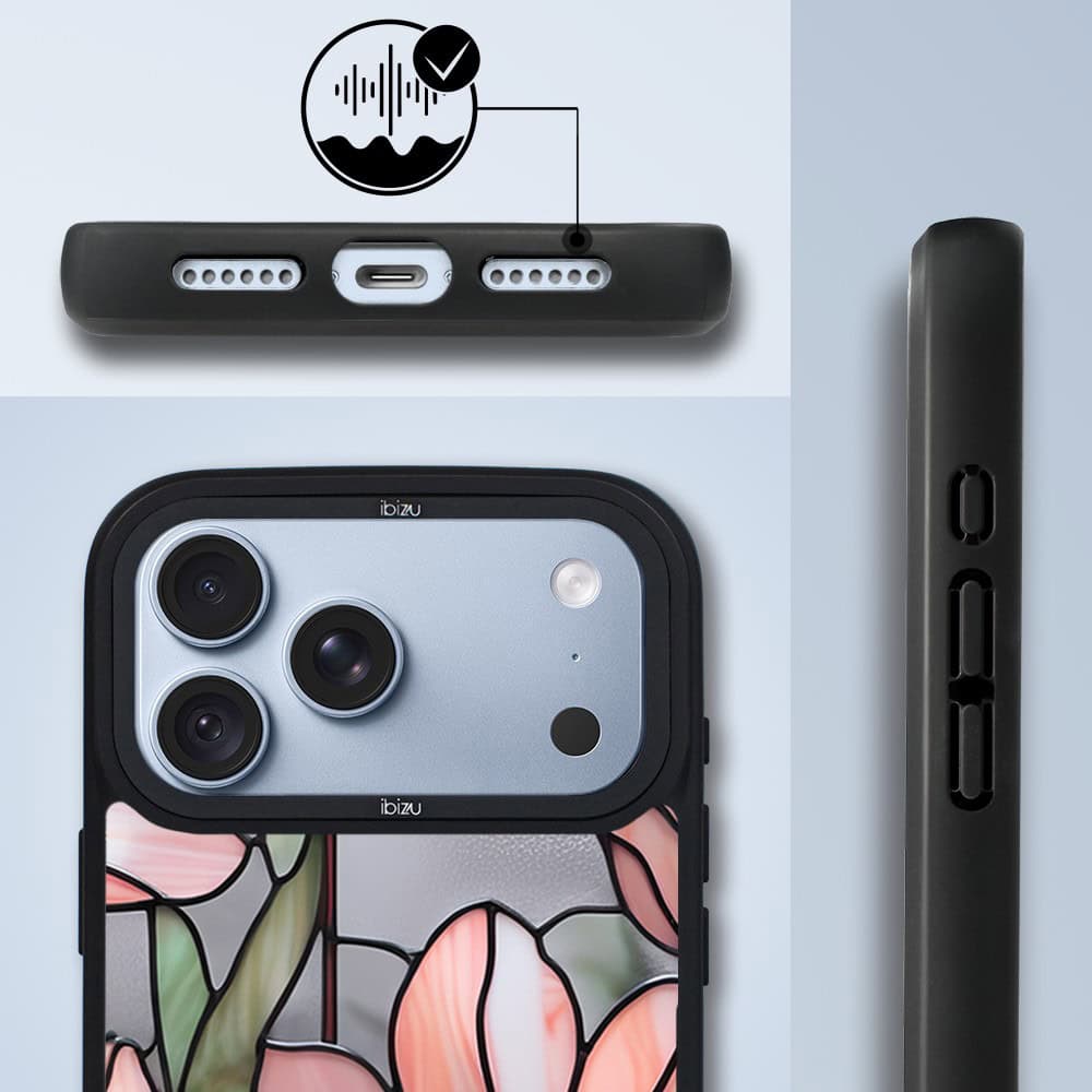 etui do iphone 18 pro ibizu dropguard matt z magsafe, barwy szkła, różowa magnolia