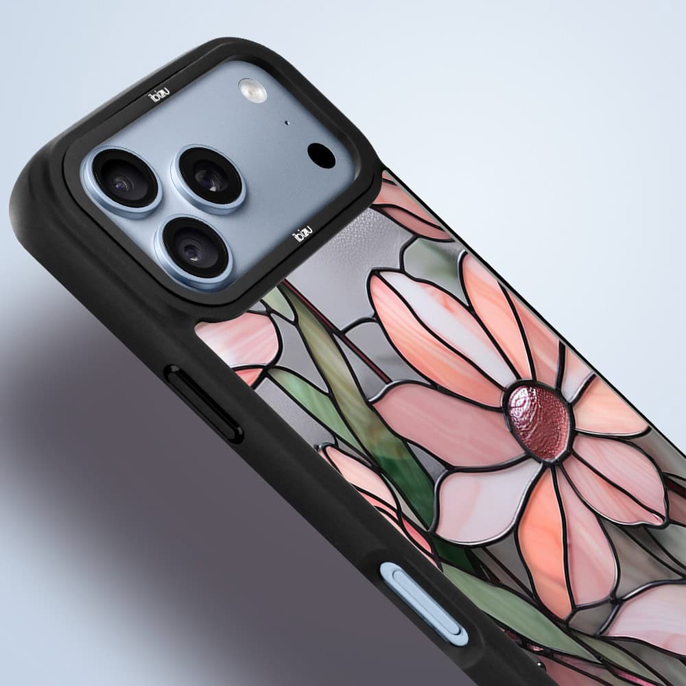 etui do iphone 18 pro ibizu dropguard matt z magsafe, barwy szkła, różowa magnolia