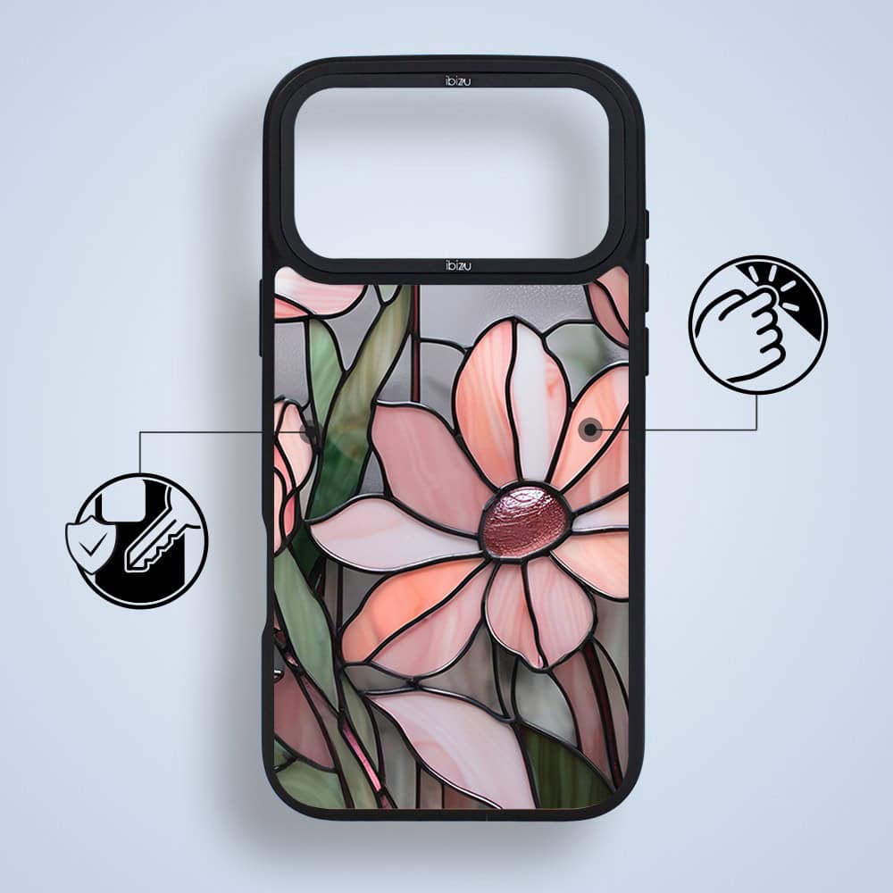 etui do iphone 18 pro ibizu dropguard matt z magsafe, barwy szkła, różowa magnolia