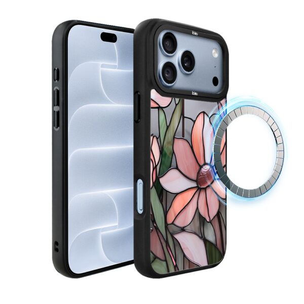 Etui do iPhone 18 Pro IBIZU DropGuard Matt z MagSafe, Barwy Szkła, Różowa Magnolia