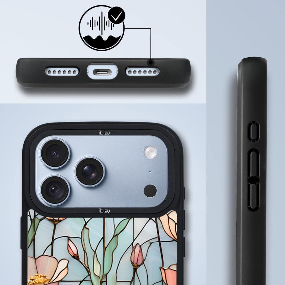 etui do iphone 18 pro ibizu dropguard matt z magsafe, barwy szkła, szept kwiatów polnych