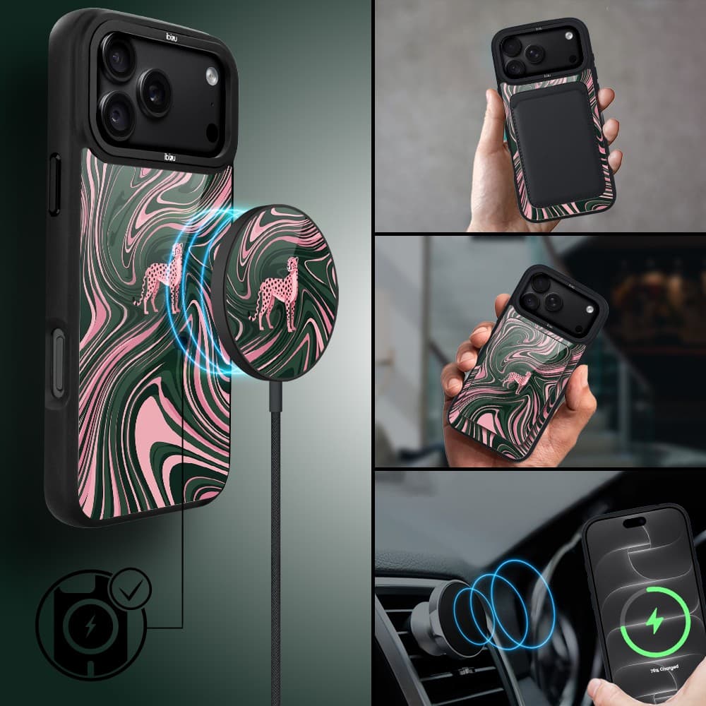 etui do iphone 18 pro ibizu dropguard matt z magsafe, bella fantasia, dzika pantera