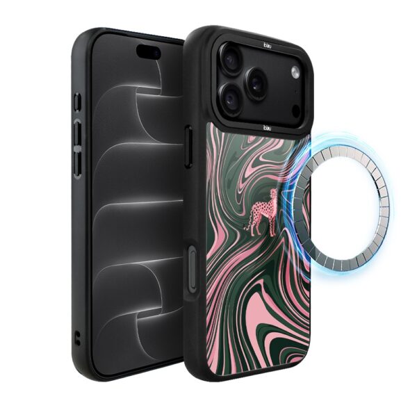 Etui do iPhone 18 Pro IBIZU DropGuard Matt z MagSafe, Bella Fantasia, Dzika pantera