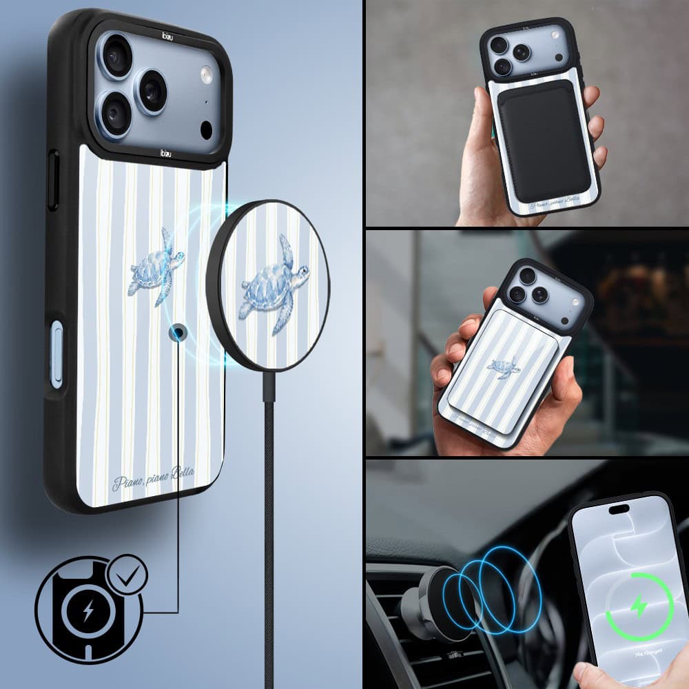 etui do iphone 18 pro ibizu dropguard matt z magsafe, bella fantasia, grecki żółw