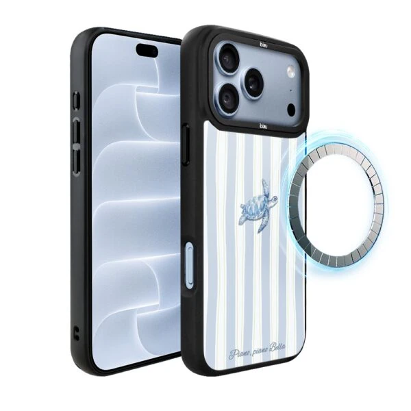 Etui do iPhone 18 Pro IBIZU DropGuard Matt z MagSafe, Bella Fantasia, Grecki żółw