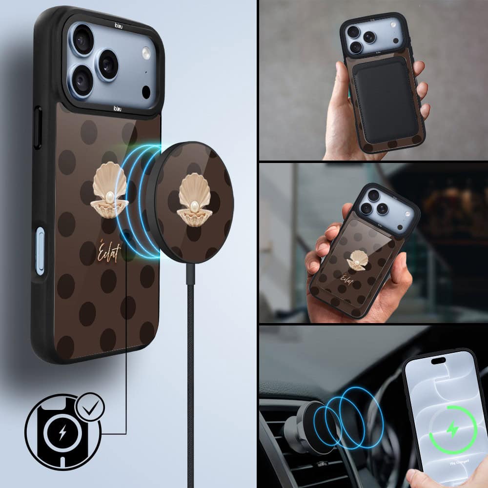 etui do iphone 18 pro ibizu dropguard matt z magsafe, bella fantasia, kawowa perła