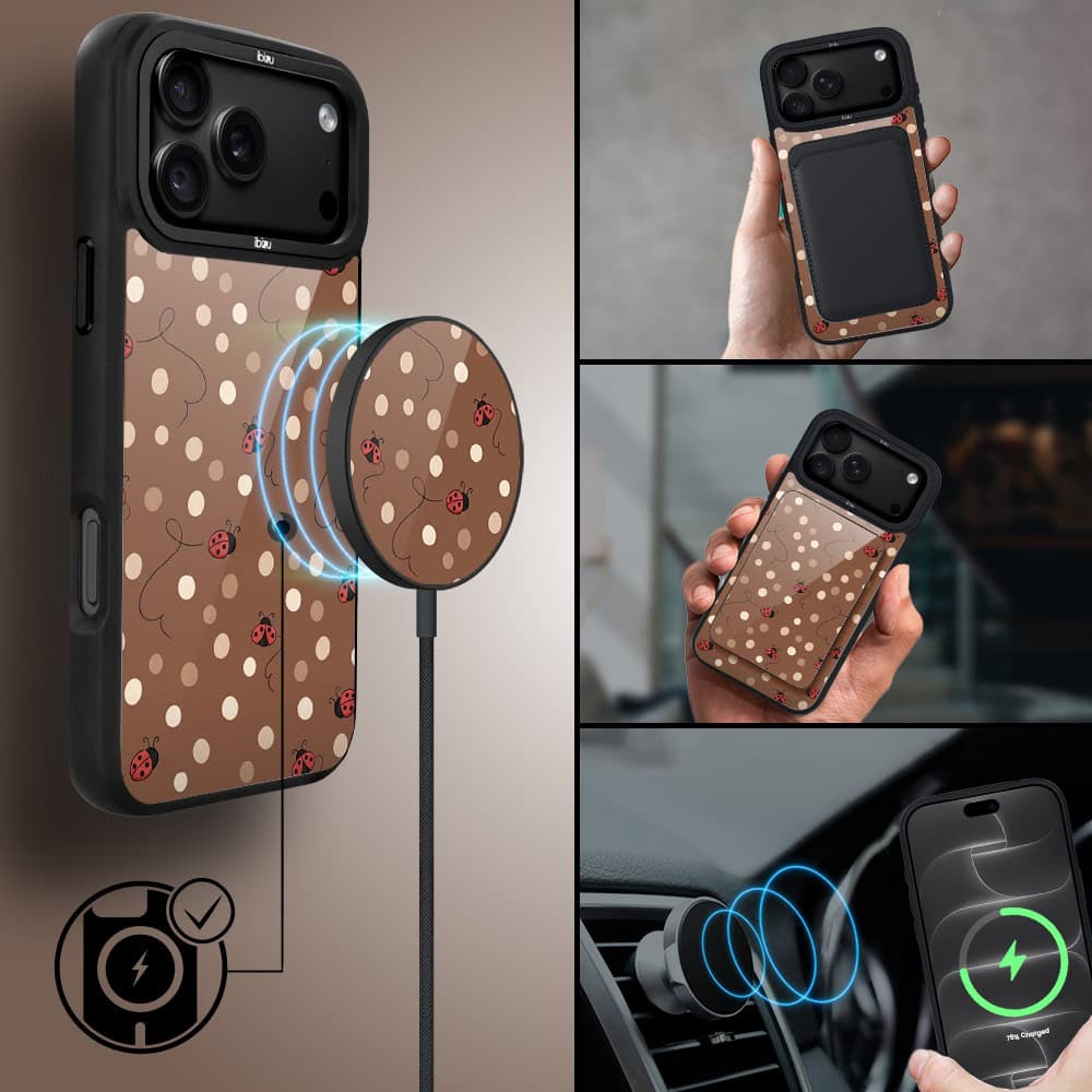 etui do iphone 18 pro ibizu dropguard matt z magsafe, bella fantasia, kawowe biedronki