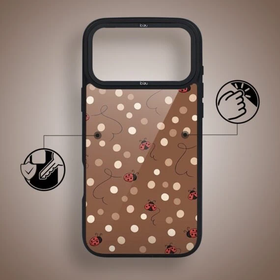 etui do iphone 18 pro ibizu dropguard matt z magsafe, bella fantasia, kawowe biedronki
