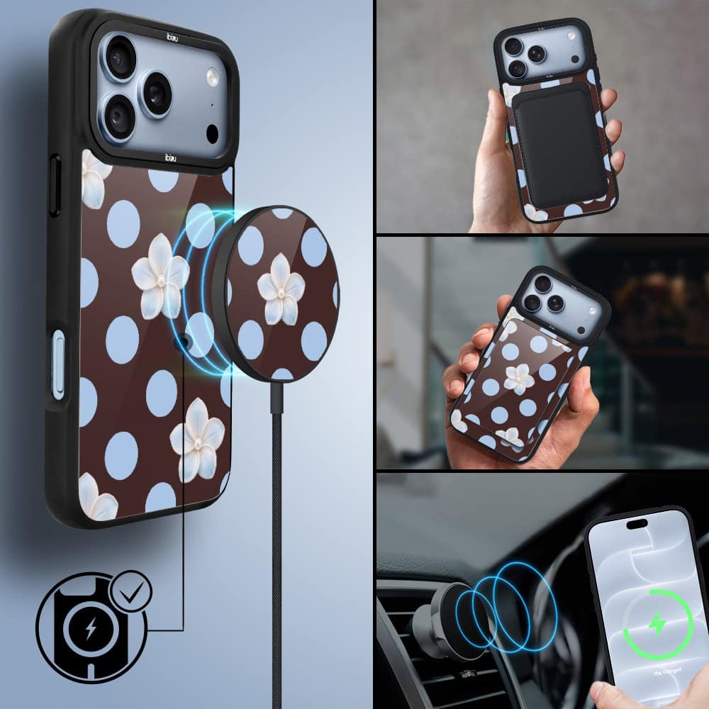 etui do iphone 18 pro ibizu dropguard matt z magsafe, bella fantasia, kwiat w czekoladzie
