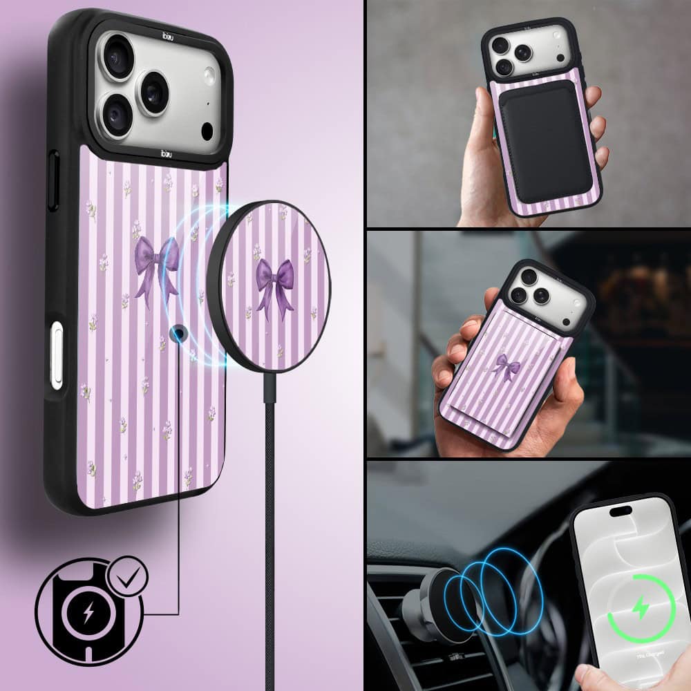 etui do iphone 18 pro ibizu dropguard matt z magsafe, bella fantasia, lawendowa kokarda