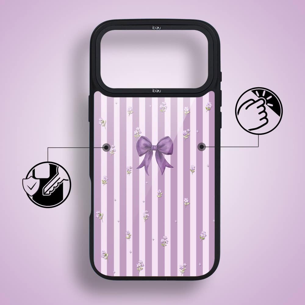 etui do iphone 18 pro ibizu dropguard matt z magsafe, bella fantasia, lawendowa kokarda