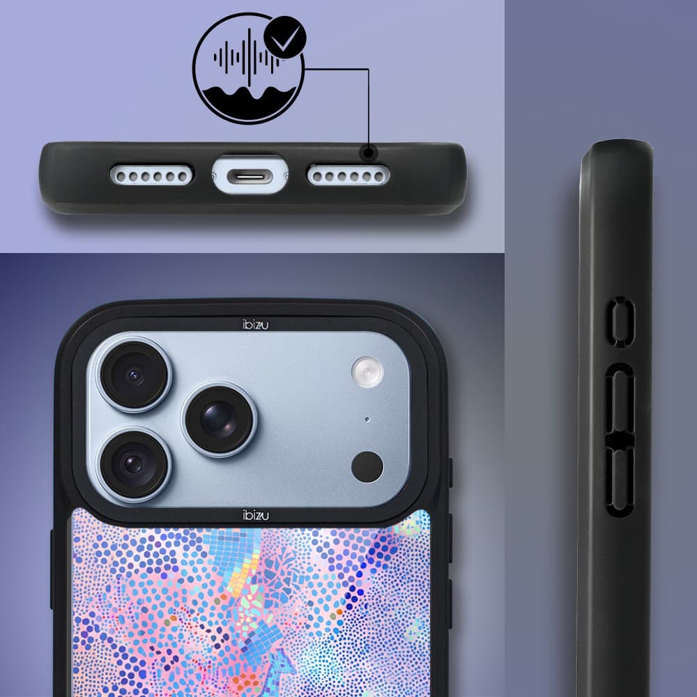 etui do iphone 18 pro ibizu dropguard matt z magsafe, bella fantasia, mozaikowa żyrafa