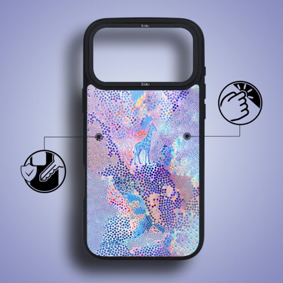 etui do iphone 18 pro ibizu dropguard matt z magsafe, bella fantasia, mozaikowa żyrafa
