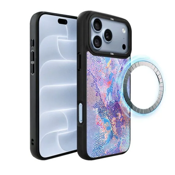 etui do iphone 18 pro ibizu dropguard matt z magsafe, bella fantasia, mozaikowa żyrafa