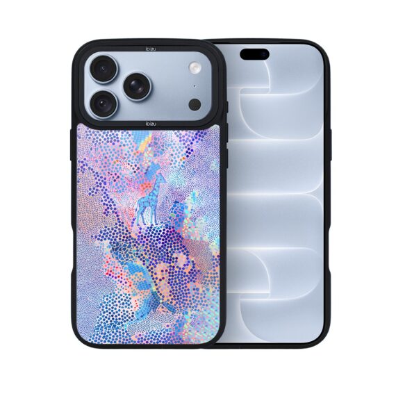 etui do iphone 18 pro ibizu dropguard matt z magsafe, bella fantasia, mozaikowa żyrafa