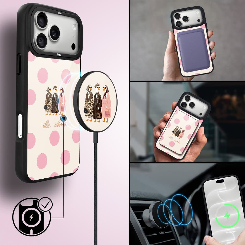 etui do iphone 18 pro ibizu dropguard matt z magsafe, bella fantasia, paryskie groszki