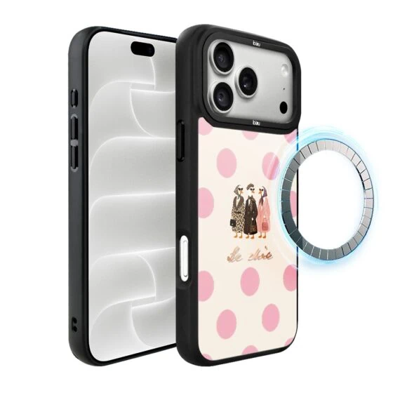 etui do iphone 18 pro ibizu dropguard matt z magsafe, bella fantasia, paryskie groszki