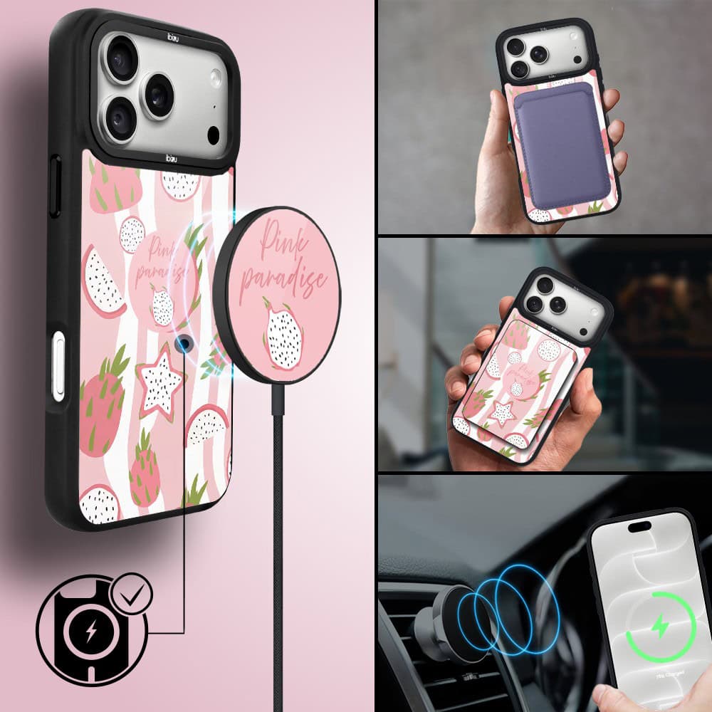 etui do iphone 18 pro ibizu dropguard matt z magsafe, bella fantasia, różowa pitaja