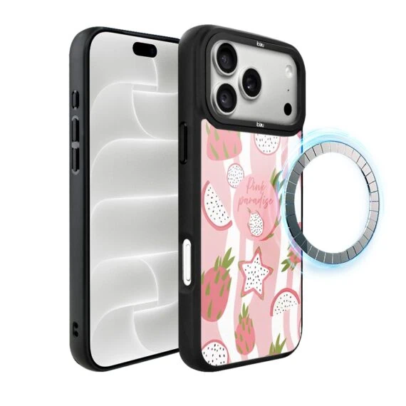 etui do iphone 18 pro ibizu dropguard matt z magsafe, bella fantasia, różowa pitaja