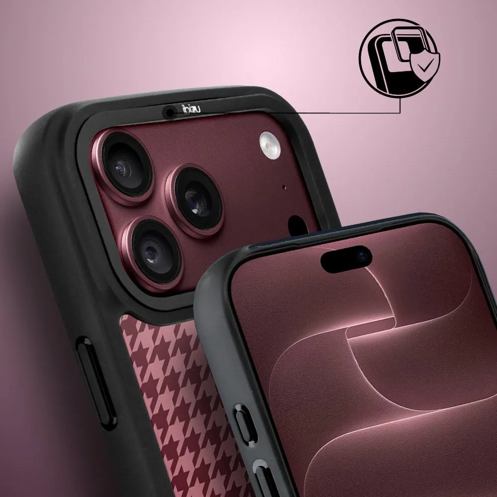 etui do iphone 18 pro ibizu dropguard matt z magsafe, bella fantasia, rubinowy granat