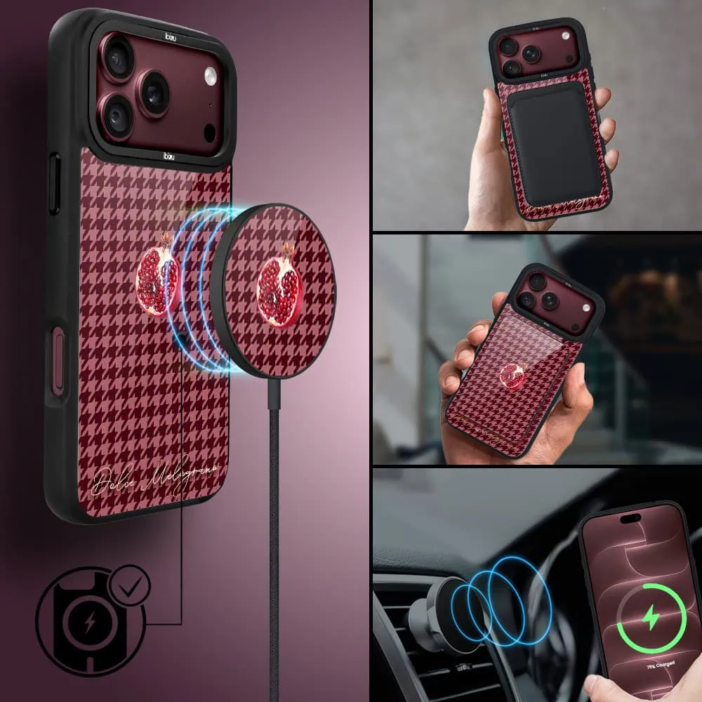 etui do iphone 18 pro ibizu dropguard matt z magsafe, bella fantasia, rubinowy granat