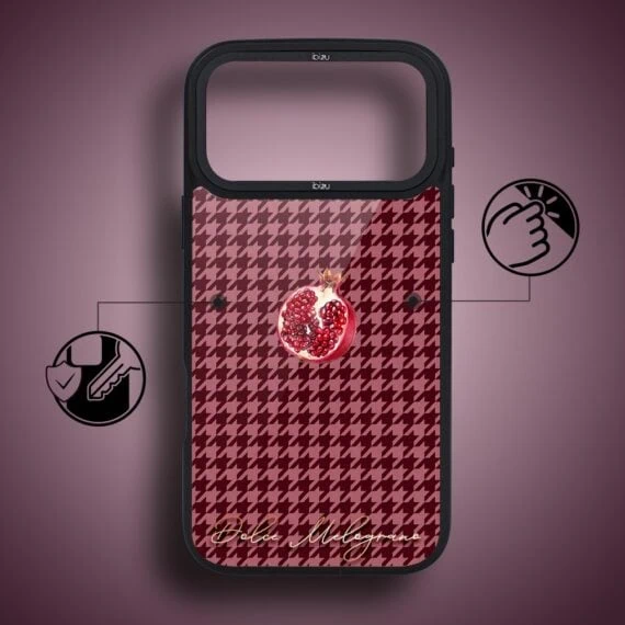 etui do iphone 18 pro ibizu dropguard matt z magsafe, bella fantasia, rubinowy granat