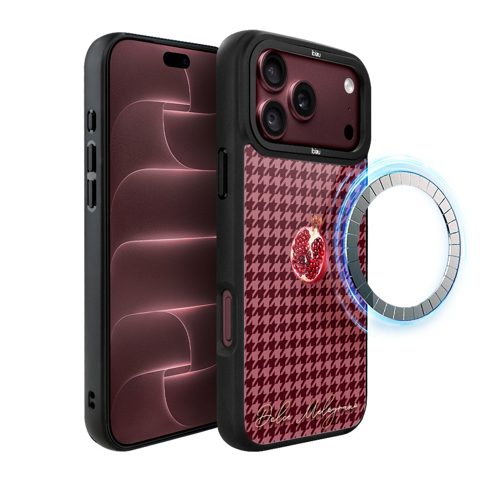 etui do iphone 18 pro ibizu dropguard matt z magsafe, bella fantasia, rubinowy granat
