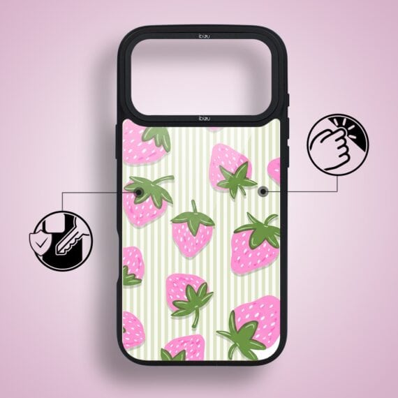 etui do iphone 18 pro ibizu dropguard matt z magsafe, bella fantasia, truskawkowa łąka