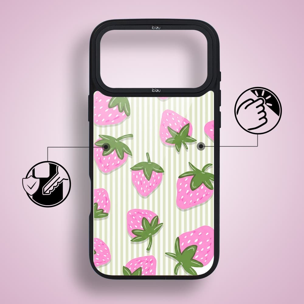 etui do iphone 18 pro ibizu dropguard matt z magsafe, bella fantasia, truskawkowa łąka