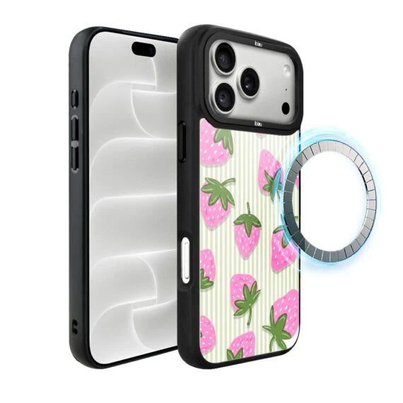etui do iphone 18 pro ibizu dropguard matt z magsafe, bella fantasia, truskawkowa łąka