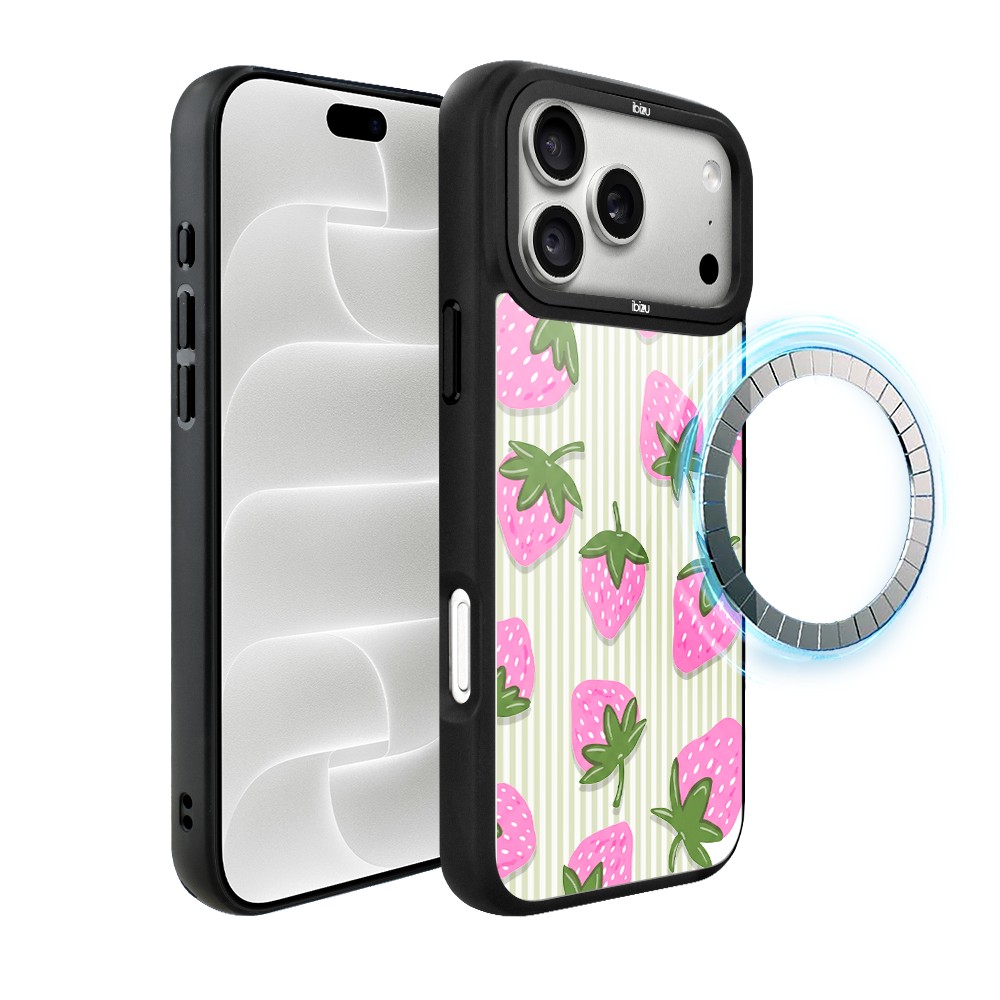 etui do iphone 18 pro ibizu dropguard matt z magsafe, bella fantasia, truskawkowa łąka