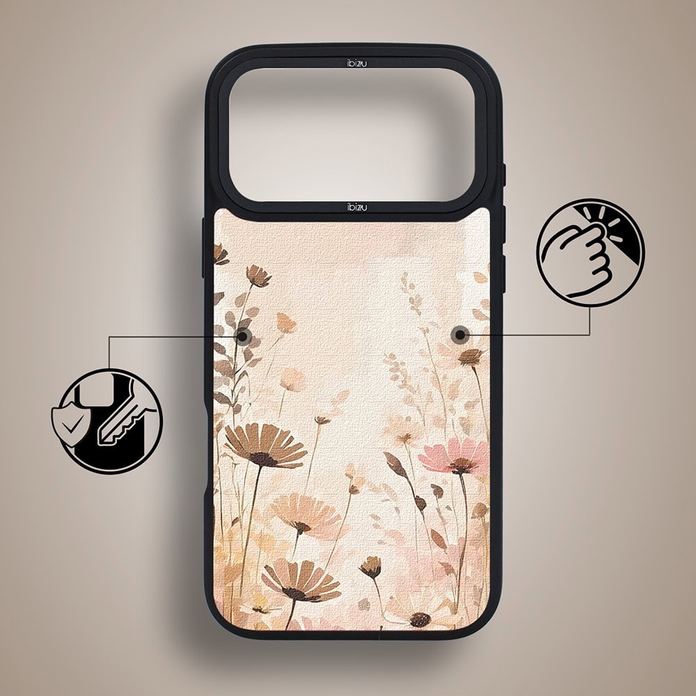etui do iphone 18 pro ibizu dropguard matt z magsafe, boho, kwiatowa łąka