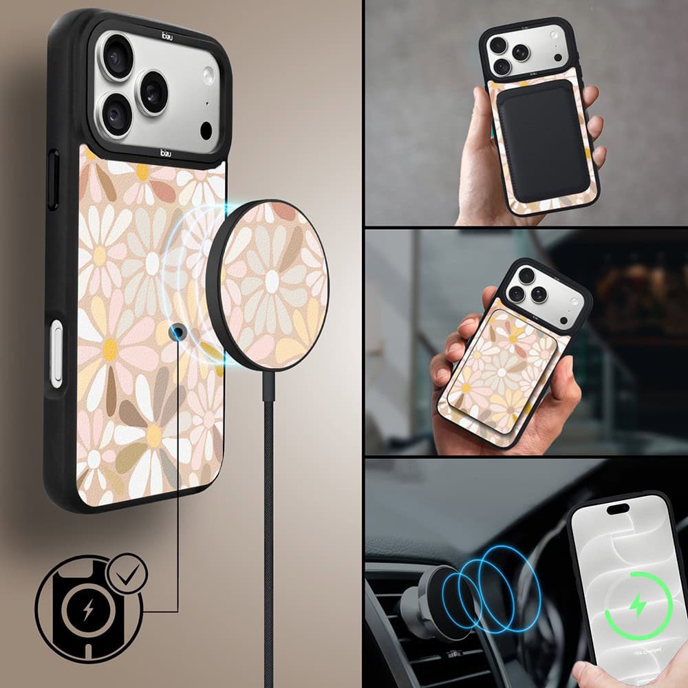 etui do iphone 18 pro ibizu dropguard matt z magsafe, boho, kwiaty vintage