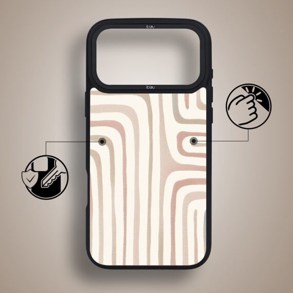 etui do iphone 18 pro ibizu dropguard matt z magsafe, boho, piaskowy labirynt