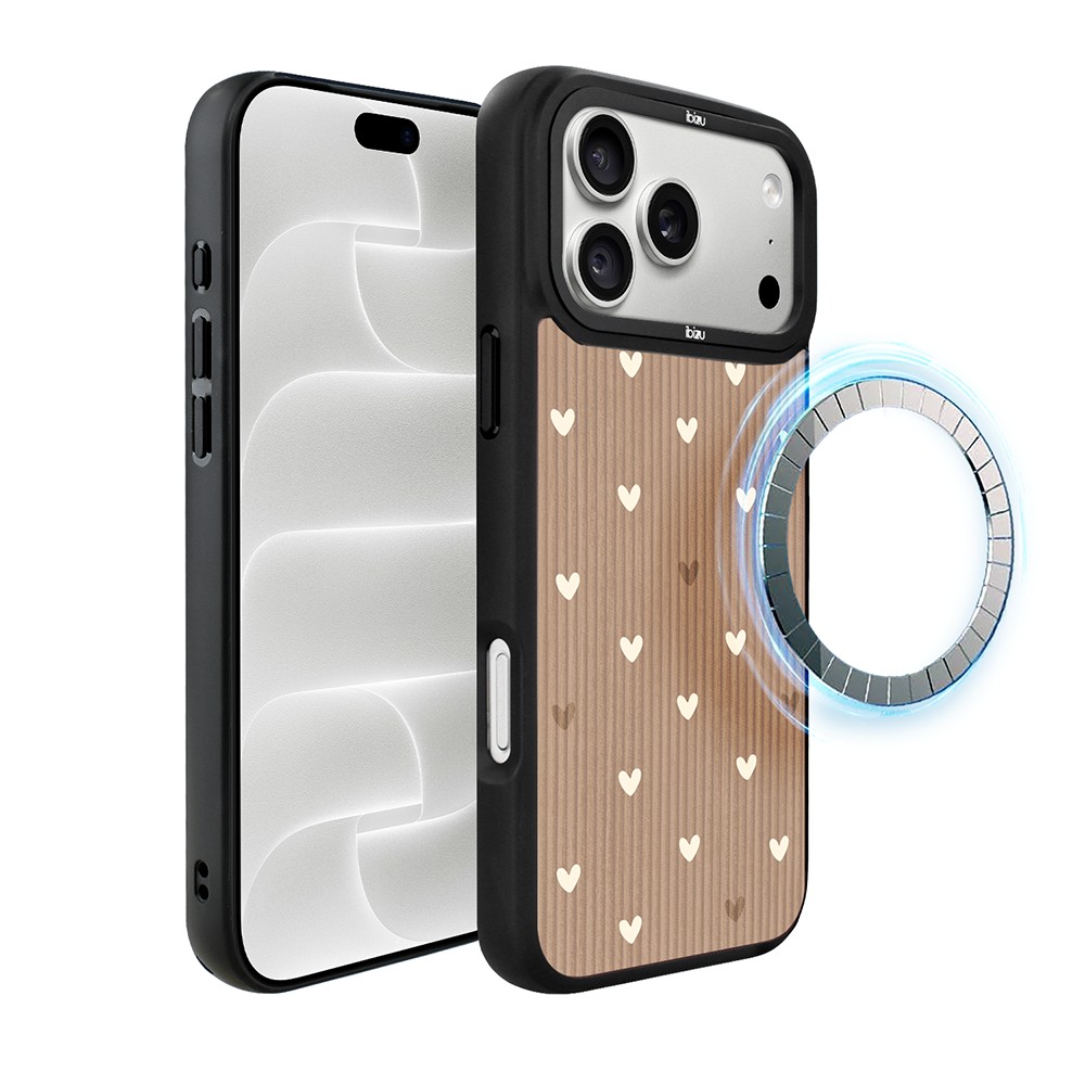 etui do iphone 18 pro ibizu dropguard matt z magsafe, boho, pudrowe serca