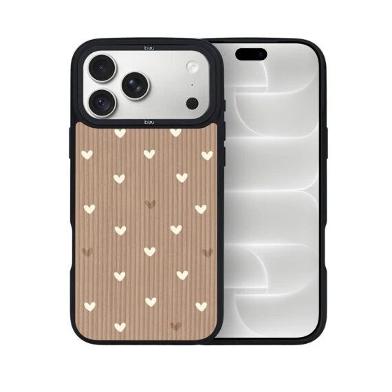 etui do iphone 18 pro ibizu dropguard matt z magsafe, boho, pudrowe serca