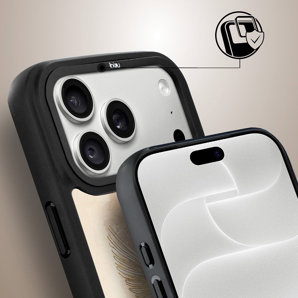 etui do iphone 18 pro ibizu dropguard matt z magsafe, boho, złote żurawie