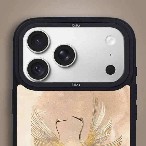 etui do iphone 18 pro ibizu dropguard matt z magsafe, boho, złote żurawie