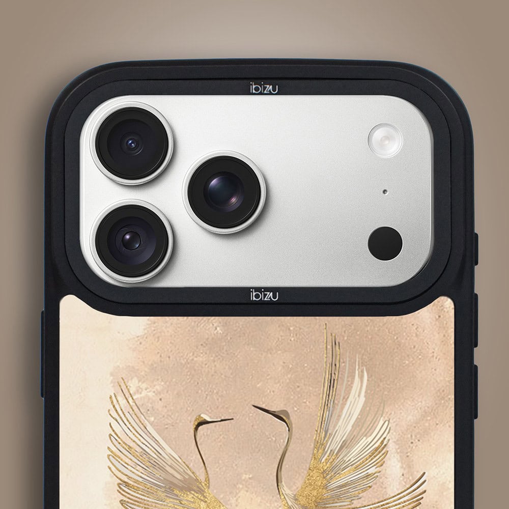 etui do iphone 18 pro ibizu dropguard matt z magsafe, boho, złote żurawie